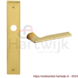 Mandelli1953 1460R BB56 Kiri deurkruk gatdeel rechtswijzend op langschild 240x40 mm BB56 mat messing - H21015409 - afbeelding 1