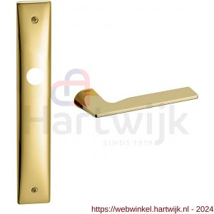 Mandelli1953 1460R BB72 Kiri deurkruk gatdeel rechtswijzend op langschild 240x40 mm BB72 messing gepolijst - H21015578 - afbeelding 1