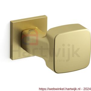 Mandelli1953 1621L Carré deurkruk gatdeel op rozet 50x50x6 mm linkswijzend mat messing - H21009758 - afbeelding 1