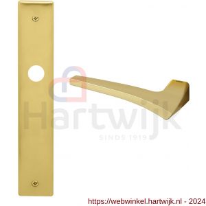 Mandelli1953 1630L Astrid deurkruk gatdeel linkswijzend op langschild 240x40 mm blind mat messing - H21015317 - afbeelding 1