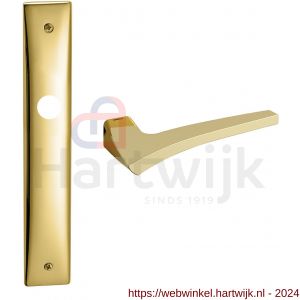 Mandelli1953 1630R Astrid deurkruk gatdeel rechtswijzend op langschild 240x40 mm blind messing gepolijst - H21015534 - afbeelding 1