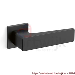 Mandelli1953 1651R Virgo deurkruk gatdeel op rozet 50x50x6 mm rechtswijzend mat zwart - H21015140 - afbeelding 1