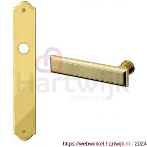 Mandelli1953 1740L Kuki deurkruk gatdeel op langschild 282x48 mm linkswijzend messing gepolijst-mat messing - H21015149 - afbeelding 1