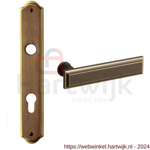 Mandelli1953 1740R BB72 Kuki deurkruk gatdeel rechtswijzend op langschild 248x48 mm BB72 mat brons - H21016251 - afbeelding 1