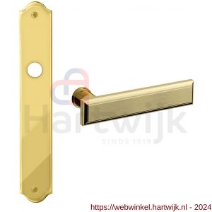 Mandelli1953 1740R PC55 Kuki deurkruk gatdeel rechtswijzend op langschild 282x48 mm PC55 messing gepolijst-mat messing - H21015299 - afbeelding 1