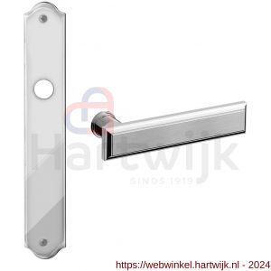 Mandelli1953 1740R PC92 Kuki deurkruk gatdeel rechtswijzend op langschild 248x48 mm PC92 chroom-mat chroom - H21015775 - afbeelding 1