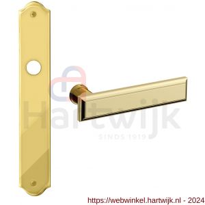 Mandelli1953 1740R Kuki deurkruk gatdeel op langschild 282x48 mm rechtswijzend messing gepolijst - H21013809 - afbeelding 1