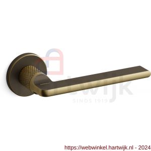 Mandelli1953 1751 Grint deurkruk op rozet 50x6 mm gegraveerd mat brons - H21012003 - afbeelding 1