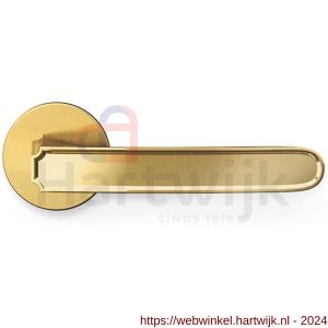 Mandelli1953 1881R Frame deurkruk gatdeel op rozet 51x6 mm rechtswijzend mat messing-messing gepolijst - H21011798 - afbeelding 1