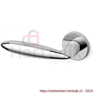 Mandelli1953 461L Totem deurkruk gatdeel op rozet 51x6 mm linkswijzend chroom-mat chroom - H21009919 - afbeelding 1