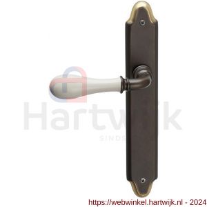 Mandelli1953 640L BB56 Doge deurkruk gatdeel linkswijzend op langschild 260x47 mm BB56 antiek brons - H21013460 - afbeelding 1