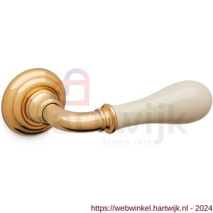 Mandelli1953 641 Doge deurkruk op rozet 51x12 mm 24k goud-ivoor porselein - H21015128 - afbeelding 1