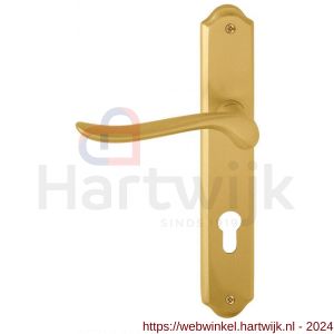 Mandelli1953 690L BB56 Rondo deurkruk gatdeel linkswijzend op langschild 260x47 mm BB56 mat messing - H21013629 - afbeelding 1