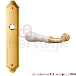 Mandelli1953 8010L BB56 Naxos deurkruk gatdeel linkswijzend op langschild BB56 messing gepolijst - H21019755 - afbeelding 1