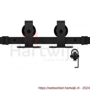 GPF Bouwbeslag ZwartWit 0508.61 schuifdeursysteem Mutka zwart 300 cm (2x 150 cm schuifdeurrail) zwart - H21007859 - afbeelding 1