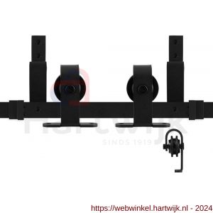 GPF Bouwbeslag ZwartWit 0558.61 dubbel schuifdeursysteem Mutka zwart 170 cm zwart - H21007885 - afbeelding 1
