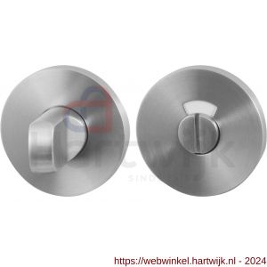 GPF Bouwbeslag Entree 0903VR toiletgarnituur rond 53x6 mm stift 8 mm met rood-wit indicator RVS mat geborsteld - H21011389 - afbeelding 1