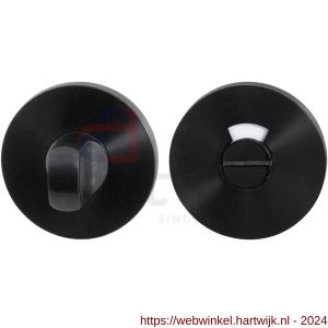 GPF Bouwbeslag Entree 0903VRA1 toiletgarnituur rond 53x6 mm stift 8 mm met rood-wit indicator PVD antraciet - H21011391 - afbeelding 1