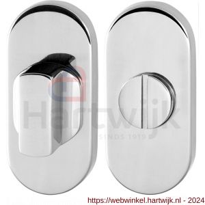 GPF Bouwbeslag RVS 0910.44 toiletgarnituur ovaal 70x32 mm stift 8 mm grote knop RVS gepolijst - H21008314 - afbeelding 1