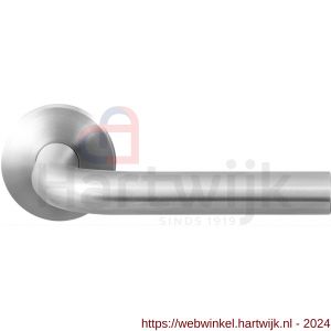 GPF Bouwbeslag RVS 1000.09-00 Aka deurkruk op ronde rozet 50x8 mm RVS mat geborsteld - H21009198 - afbeelding 1