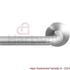 GPF Bouwbeslag RVS 1000.09-00L/R Aka deurkruk gatdeel op ronde rozet 50x8 mm links-rechtswijzend RVS mat geborsteld - H21009957 - afbeelding 1