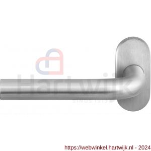 GPF Bouwbeslag RVS 1000.09-04L Aka deurkruk gatdeel op ovale rozet 70x32x10 mm linkswijzend RVS mat geborsteld - H21009958 - afbeelding 1