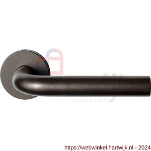 GPF Bouwbeslag Anastasius 1000.A1-00 Aka L-model 19 mm deurkruk op ronde rozet 50x8 mm Dark blend - H21010586 - afbeelding 1