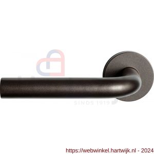 GPF Bouwbeslag Anastasius 1000.A1-00 L/R Aka L-model 19 mm deurkruk gatdeel op ronde rozet 50x8 mm links-rechtswijzend Dark blend - H21009960 - afbeelding 1