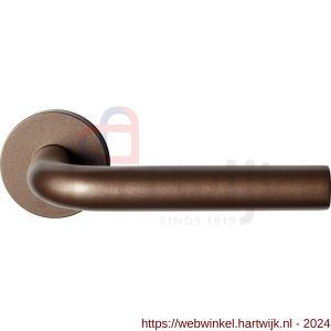 GPF Bouwbeslag Anastasius 1000.A2-00 Aka L-model 19 mm deurkruk op ronde rozet 50x8 mm Bronze blend - H21010588 - afbeelding 1
