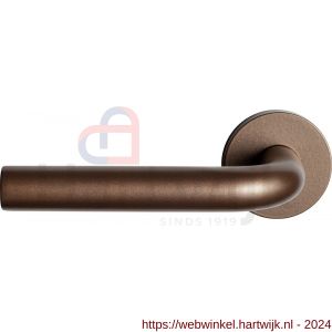 GPF Bouwbeslag Anastasius 1000.A2-00 L/R Aka L-model 19 mm deurkruk gatdeel op ronde rozet 50x8 mm links-rechtswijzend Bronze blend - H21009961 - afbeelding 1