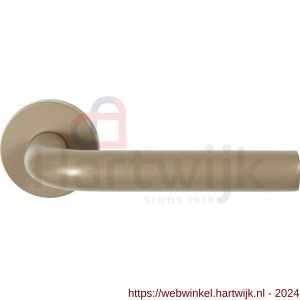 GPF Bouwbeslag Anastasius 1000.A4-00 Aka L-model 19 mm deurkruk op ronde rozet 50x8 mm Champagne blend - H21010592 - afbeelding 1