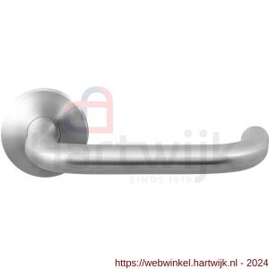 GPF Bouwbeslag RVS 1006.09-00 Hoa deurkruk op ronde rozet 50x8 mm RVS mat geborsteld - H21009204 - afbeelding 1