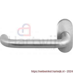 GPF Bouwbeslag RVS 1006.09-04L Hoa deurkruk gatdeel op ovale rozet 70x32x10 mm linkswijzend RVS mat geborsteld - H21009971 - afbeelding 1