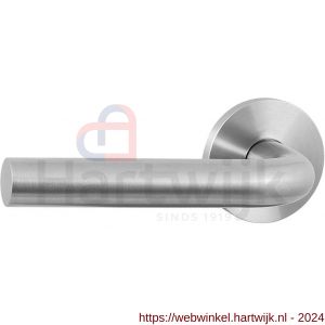 GPF Bouwbeslag Entree 100VRL L-model 19 mm deurkruk gatdeel op rozet 53x6 mm linkswijzend RVS mat geborsteld - H21009975 - afbeelding 1