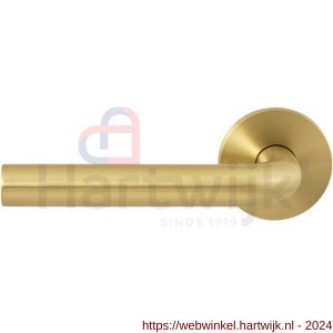 GPF Bouwbeslag Entree 100VRP4L L-model 19 mm deurkruk gatdeel op rozet 53x6,5 mm linkswijzend PVD messing satin - H21009980 - afbeelding 1
