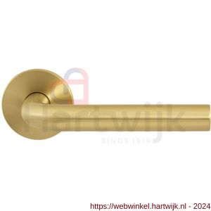 GPF Bouwbeslag Entree 100VRP4R L-model 19 mm deurkruk gatdeel op rozet 53x6,5 mm rechtswijzend PVD messing satin - H21009981 - afbeelding 1