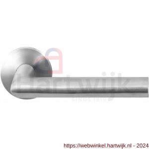 GPF Bouwbeslag RVS 1015.09-00 Toi deurkruk op ronde rozet 50x8 mm RVS mat geborsteld - H21009216 - afbeelding 1