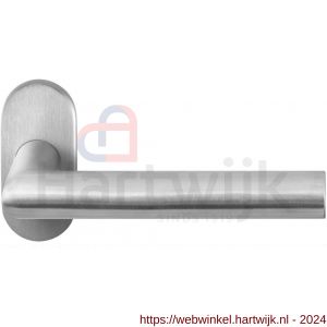 GPF Bouwbeslag RVS 1015.09-04 Toi deurkruk op ovale rozet 70x32x10 mm RVS mat geborsteld - H21009219 - afbeelding 1