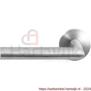 GPF Bouwbeslag RVS 1015.09-00L/R Toi deurkruk gatdeel op ronde rozet 50x8 mm links-rechtswijzend RVS mat geborsteld - H21009984 - afbeelding 1