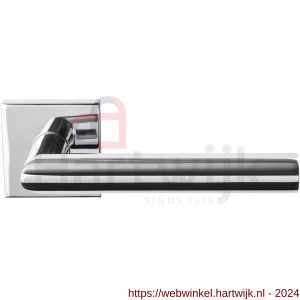 GPF Bouwbeslag RVS 1015.49-02 Toi L-haaks model 19 mm deurkruk op vierkante rozet 50x8 mm RVS gepolijst - H21013811 - afbeelding 1