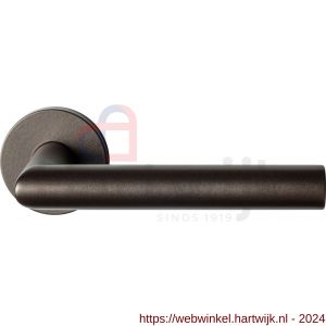GPF Bouwbeslag Anastasius 1015.A1-00 Toi L-haaks model 19 mm deurkruk op ronde rozet 50x8 mm Dark blend - H21010594 - afbeelding 1