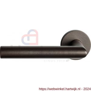 GPF Bouwbeslag Anastasius 1015.A1-00 L/R Toi L-haaks model 19 mm deurkruk gatdeel op ronde rozet 50x8 mm links-rechtswijzend Dark blend - H21009991 - afbeelding 1