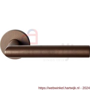 GPF Bouwbeslag Anastasius 1015.A2-00 Toi L-haaks model 19 mm deurkruk op ronde rozet 50x8 mm Bronze blend - H21010596 - afbeelding 1