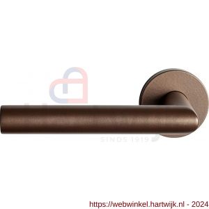GPF Bouwbeslag Anastasius 1015.A2-00 L/R Toi L-haaks model 19 mm deurkruk gatdeel op ronde rozet 50x8 mm links-rechtswijzend Bronze blend - H21009992 - afbeelding 1