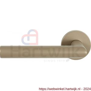 GPF Bouwbeslag Anastasius 1015.A4-00 L/R Toi L-haaks model 19 mm deurkruk gatdeel op ronde rozet 50x8 mm links-rechtswijzend Champagne blend - H21009994 - afbeelding 1