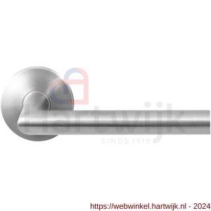 GPF Bouwbeslag RVS 1016.09-00 GPF1016.00 Toi deurkruk op ronde rozet 50x8 mm RVS mat geborsteld - H21009220 - afbeelding 1