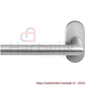 GPF Bouwbeslag RVS 1016.09-04L GPF1016.04L Toi deurkruk gatdeel op ovale rozet 70x32x10 mm linkswijzend RVS mat geborsteld - H21010000 - afbeelding 1