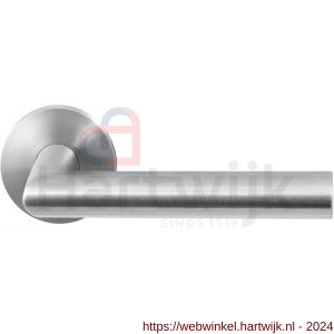GPF Bouwbeslag RVS 1020.09-00 Mai deurkruk op ronde rozet 50x8 mm RVS mat geborsteld - H21009224 - afbeelding 1