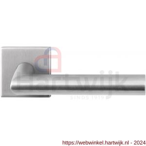 GPF Bouwbeslag RVS 1020.09-02 Mai deurkruk op vierkante rozet 50x50x8 mm RVS mat geborsteld - H21009225 - afbeelding 1