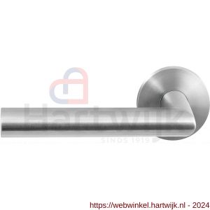 GPF Bouwbeslag RVS 1020.09-00L Mai deurkruk gatdeel op ronde rozet 50x8 mm linkswijzend RVS mat geborsteld - H21010002 - afbeelding 1